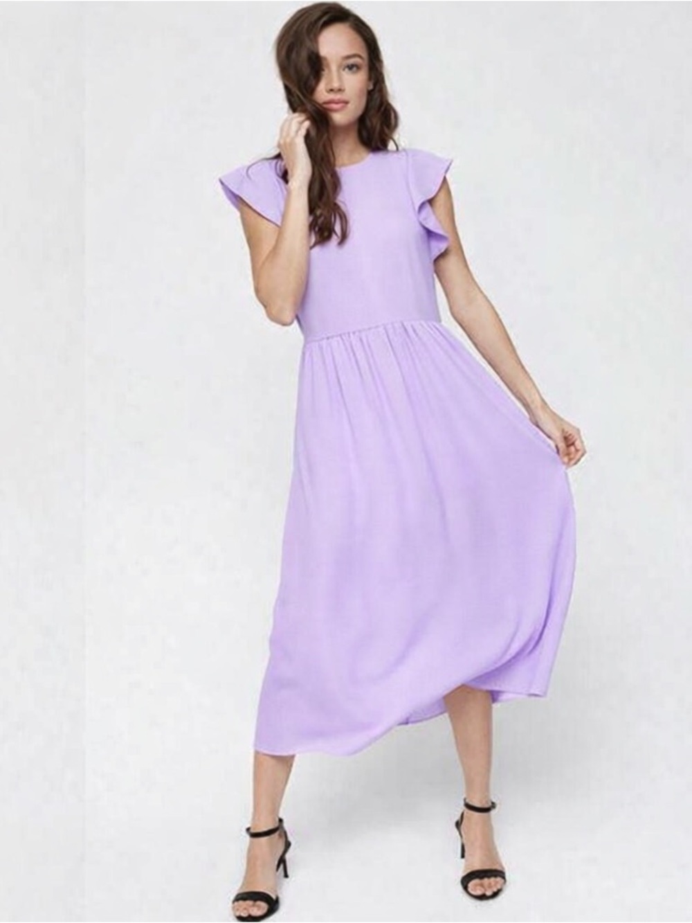 Wilfred Fleurette Lilac Midi Dress size Small